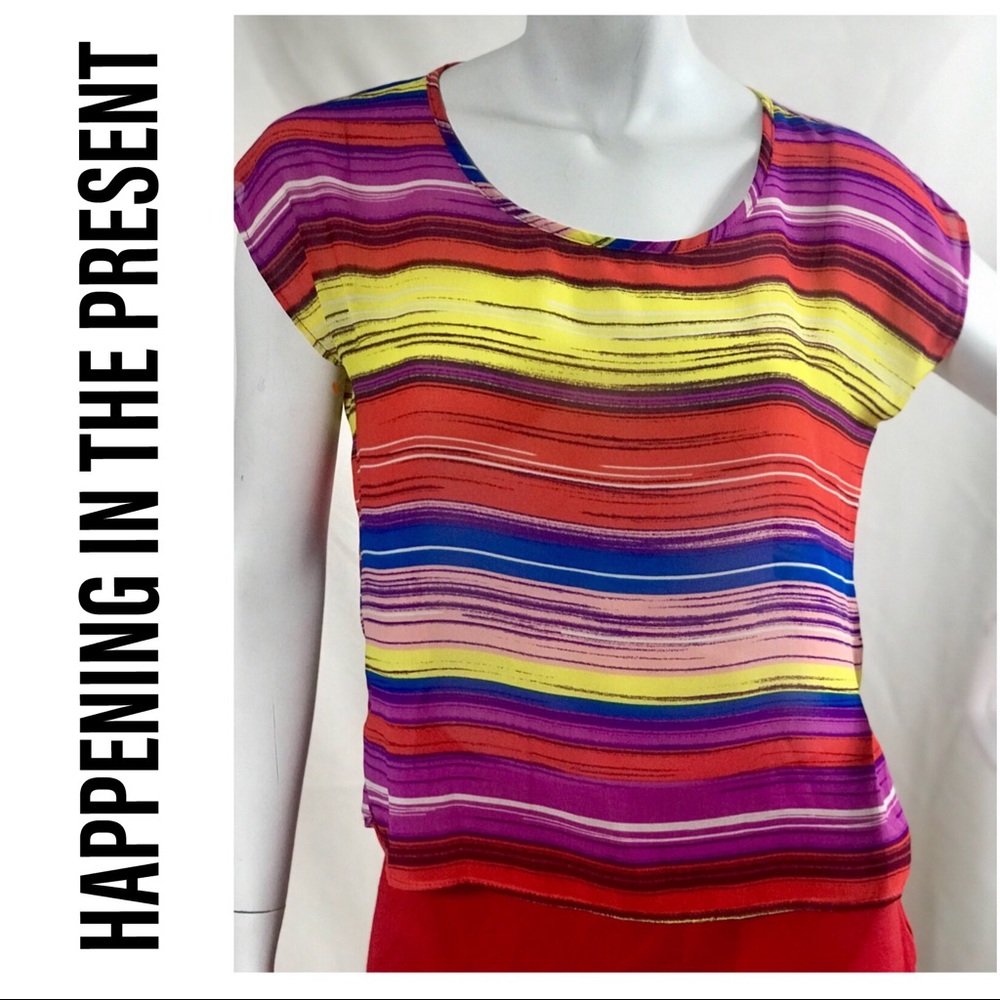 H.I.P Cropped Multicolor Top -Size XS